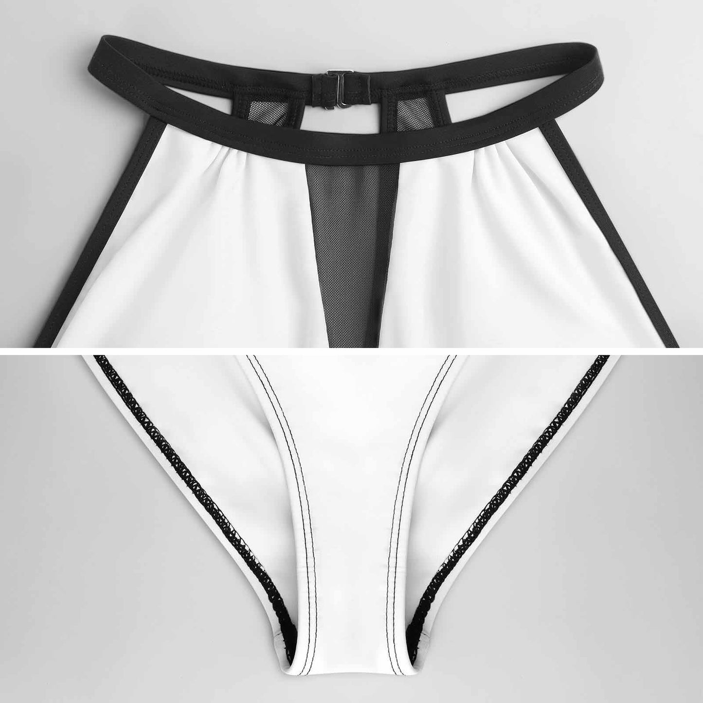 Sheer Mesh One-Piece Swimsuit Light Pink