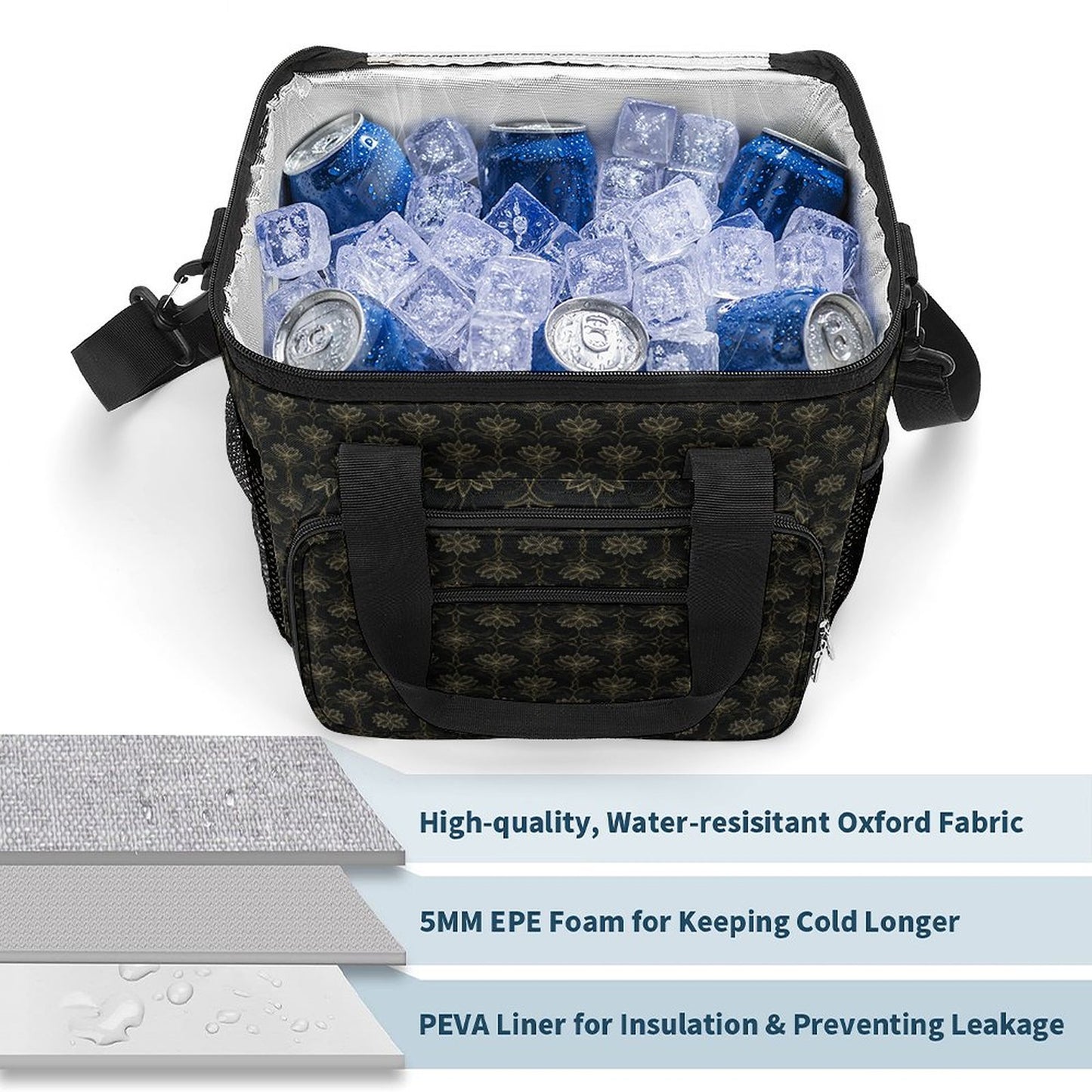 30 Can Collapsible Insulated Cooler Bag with Shoulder Strap A020 (All-Over Printing)