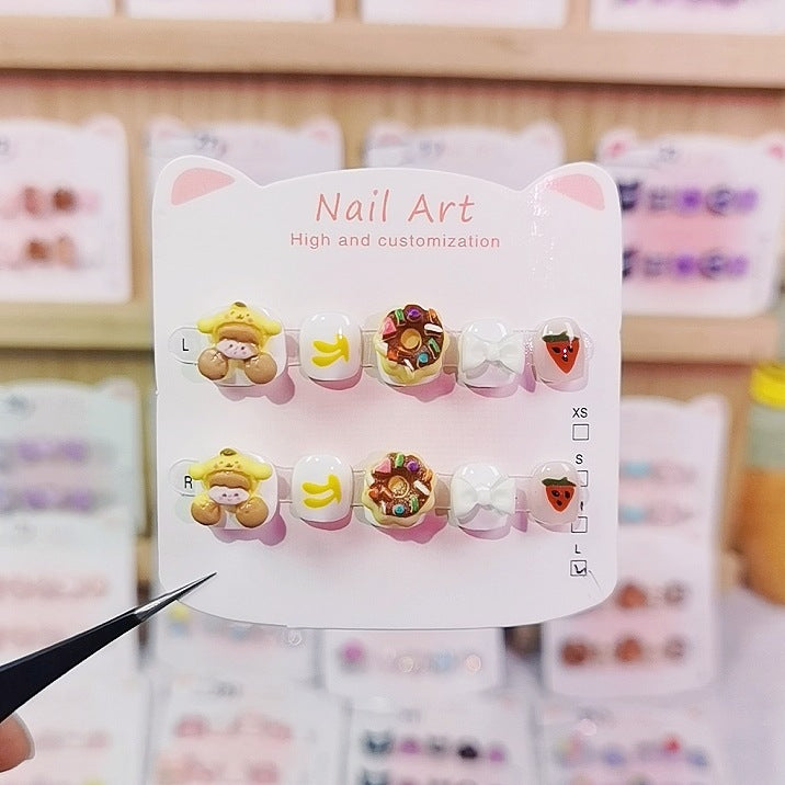 Pudding Dog Popcorn Cute Kids Press On Nails Set – Image 2