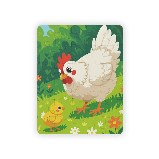 Mama Hen and Chick Puzzle Kids Puzzle | 30-Piece Wood Jigsaw