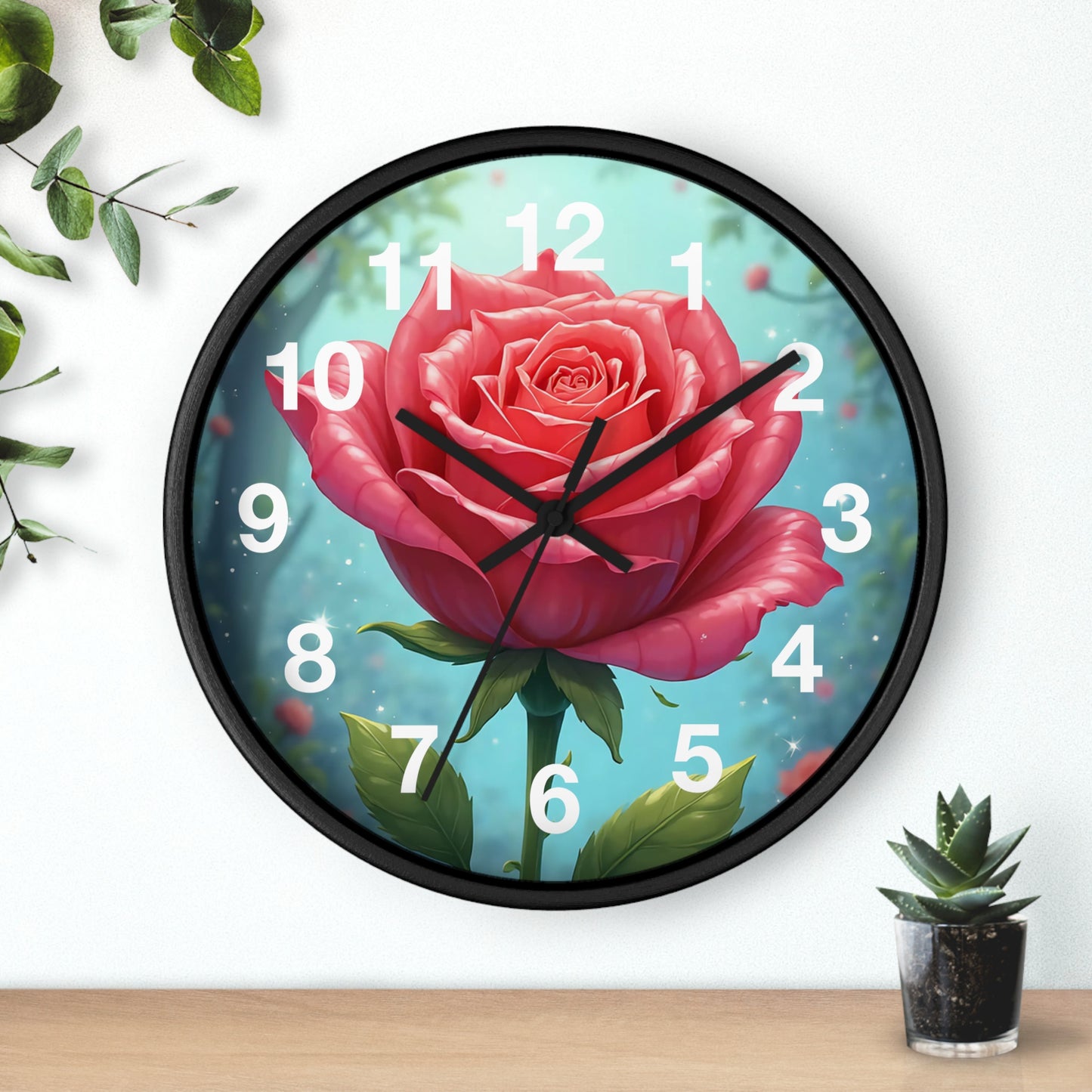 Floral Rose Wall Clock - Elegant Home Decor, Unique Gift for Garden Lovers, Timeless Decoration for Living Room, Birthday, Wedding, [...]