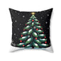 Christmas Tree Throw Pillow — Festive Star-Topped Holiday Decor