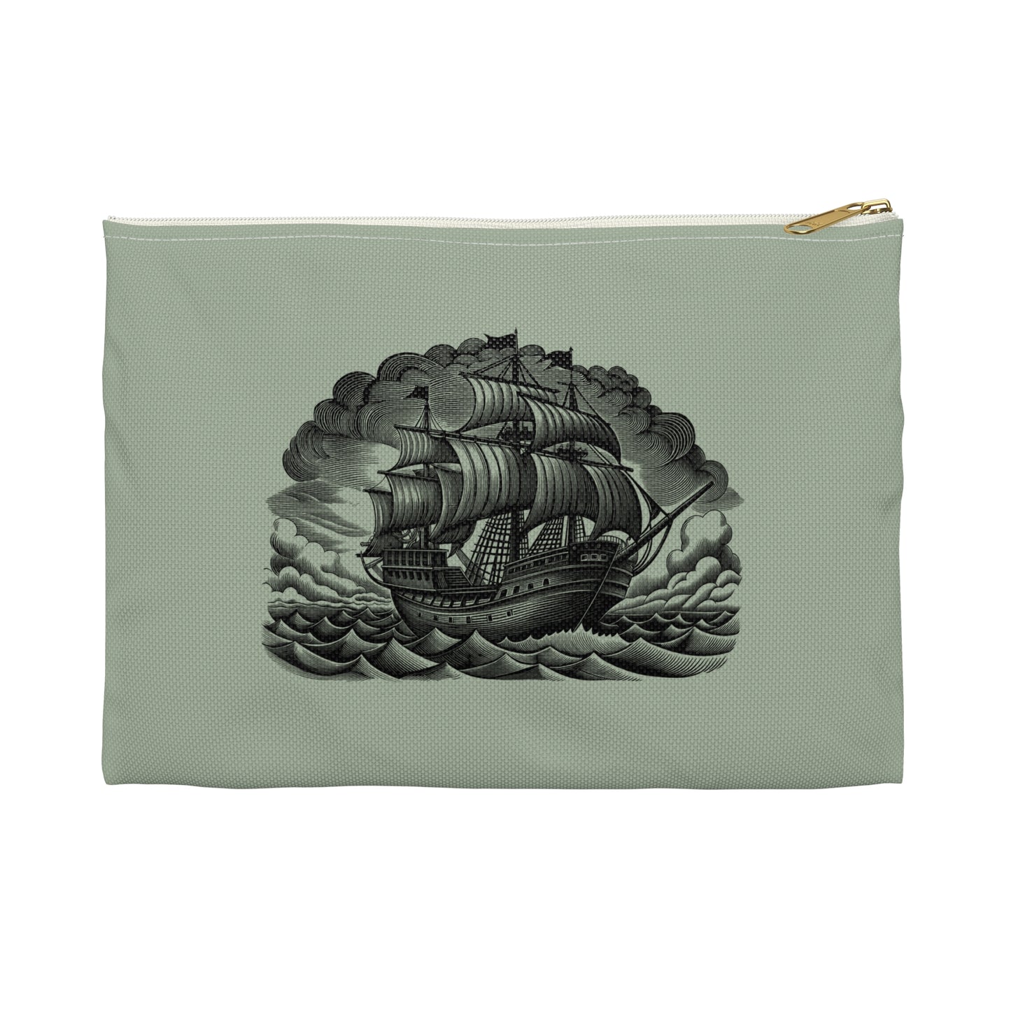 Nautical Themed Accessory Pouch - Pirate Ship Design, Makeup Bag, Travel Organizer, Gift for Sailors, Ocean Lovers