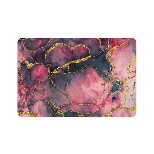Marble Pink & Gold Pet Food Mat (12x18)