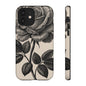 Black Rose Phone Case, Tough Cases with Floral Design, Elegant Tech Accessory, Gift for Flower Lovers, Stylish Protection