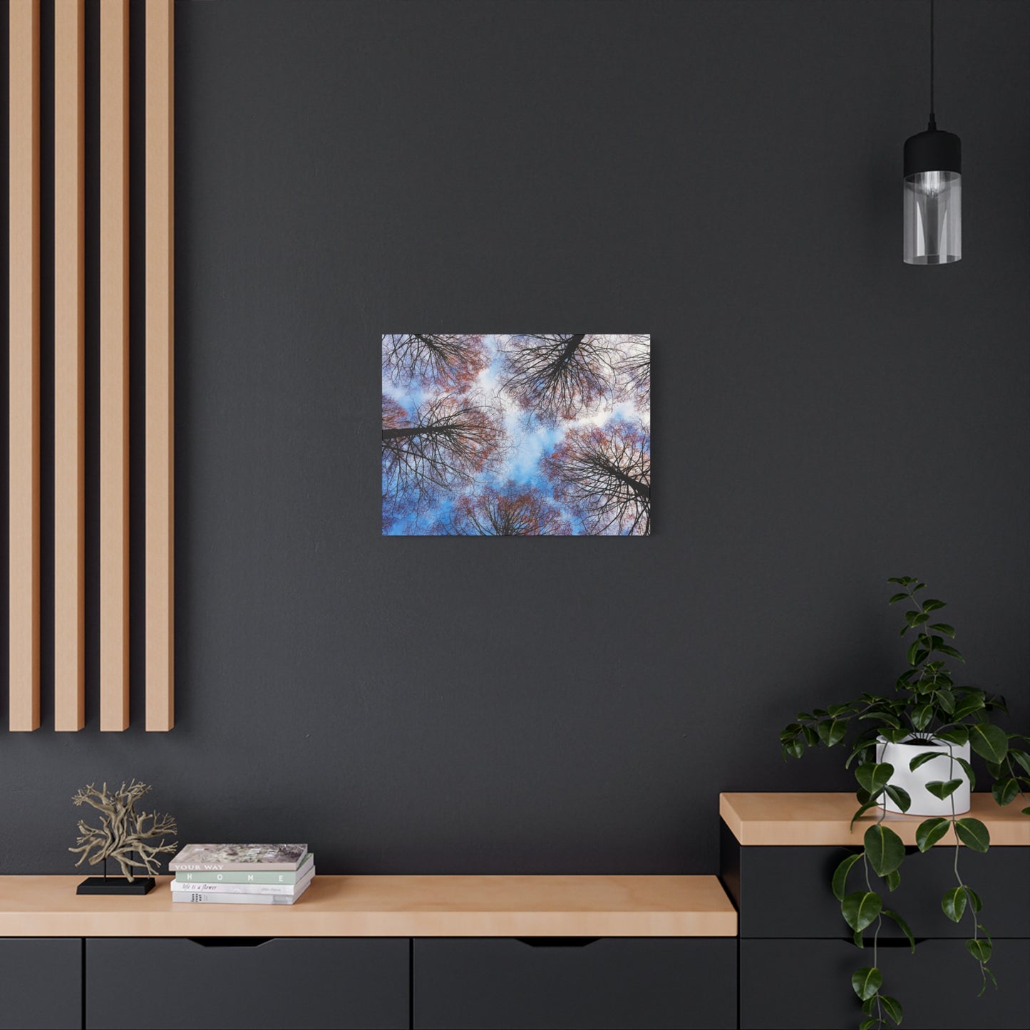 Canopy Sky Canvas Print — Winter Tree Tops Wall Art