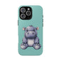 Cute Hippo Phone Case, Tough Phone Cover, Fun Animal Case, Gift for Kids, Cute Decor, Birthday Present