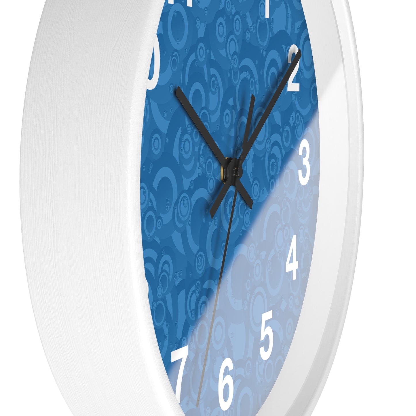 Modern Abstract Wall Clock, Home Decor, Unique Gift, Blue Pattern Clock, Wall Art for Living Room, Office Decor