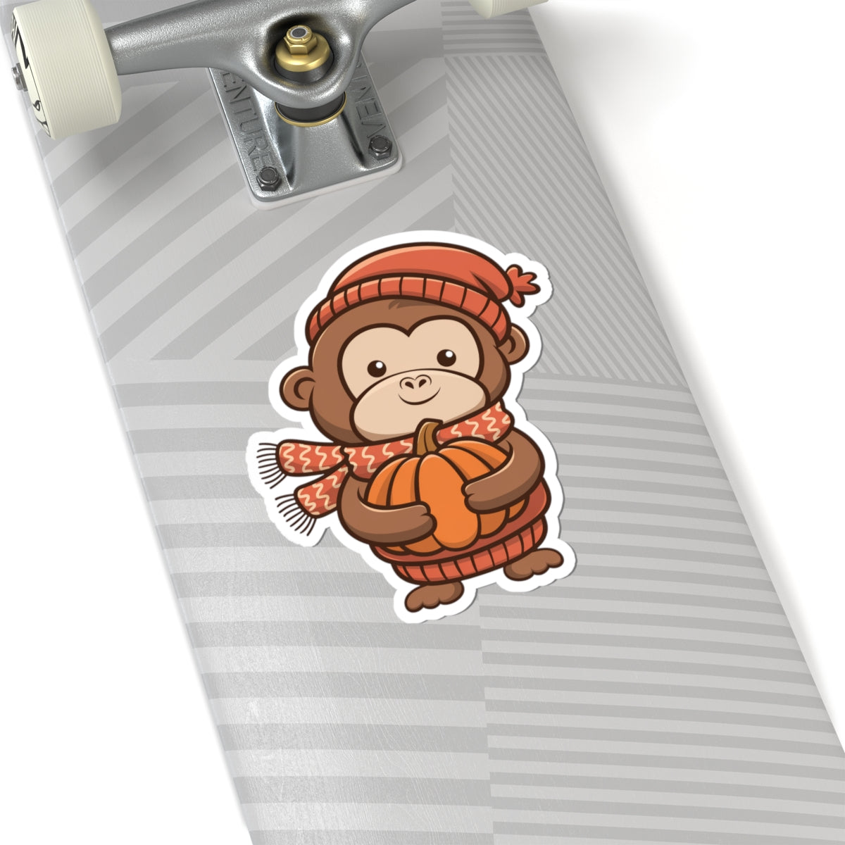 Adorable Pumpkin Monkey Kiss-Cut Stickers | Fall Decor, Cute Animal Stickers, Laptop Décor, Kids Gifts, Scrapbooking