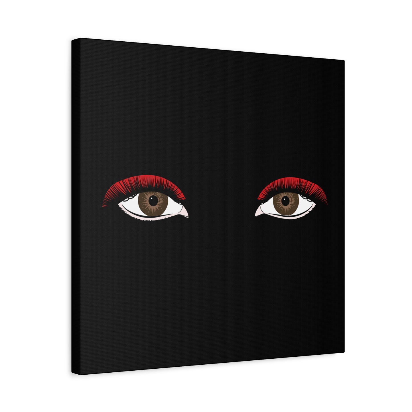 Red Lashes Wall Art Canvas — Glam Eyes Makeup Decor