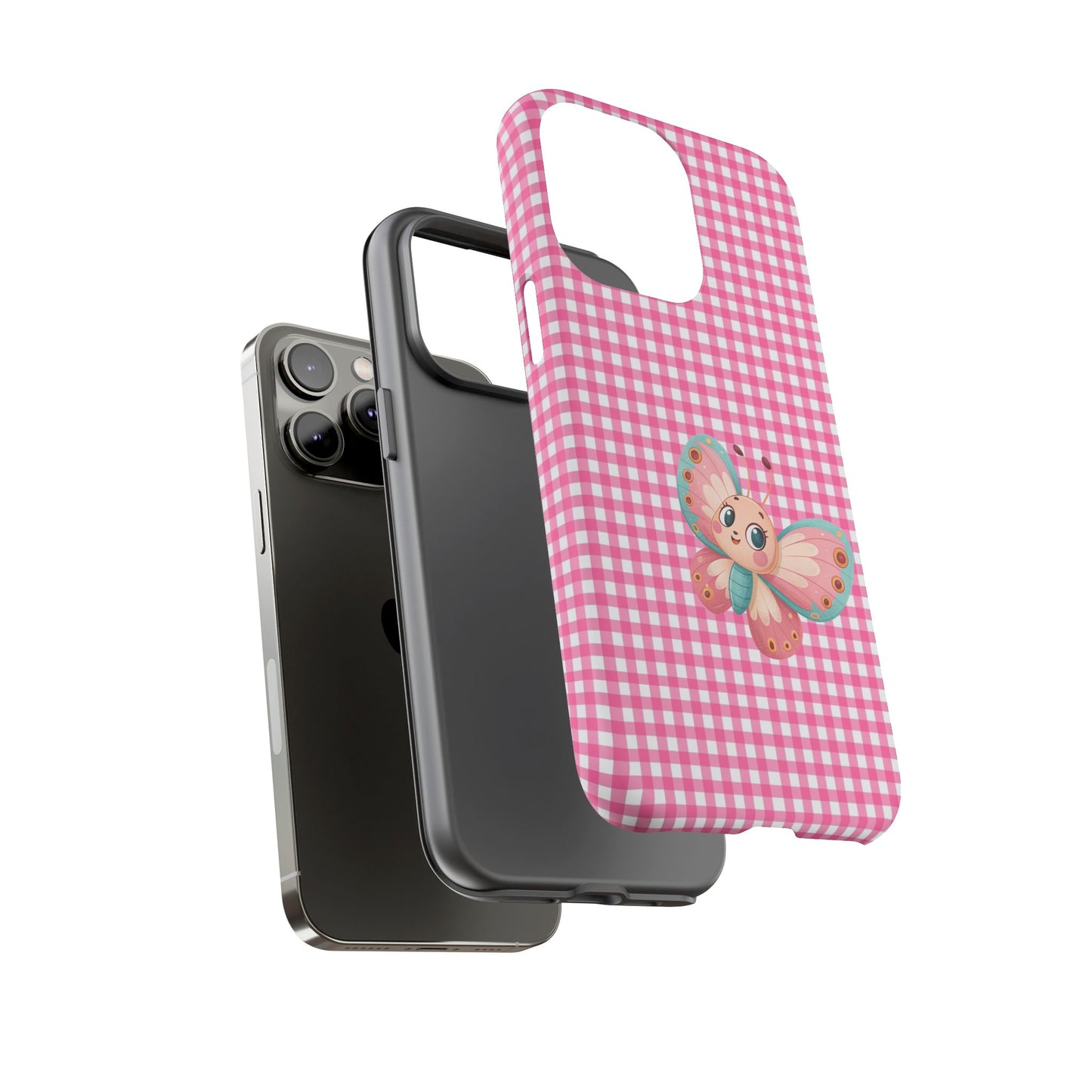 Cute Butterfly Phone Case, Tough Cases, Floral Phone Accessory, Gift for Her, Spring Fashion, Kids' Birthday Present, Pastel Aesthetic