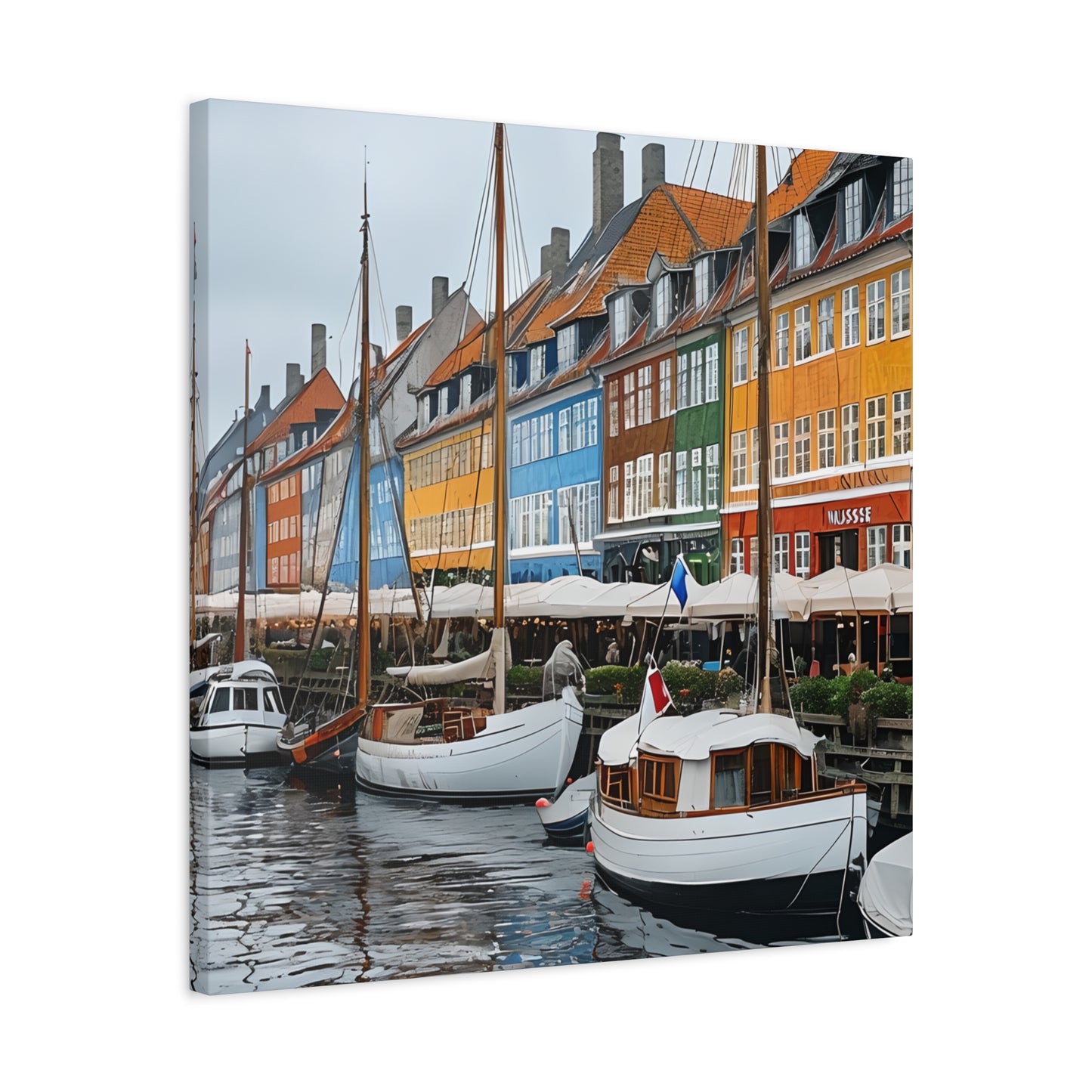 Coastal Canvas Print, Vibrant Harbor Art, Nautical Home Decor, Gift for Sailors, Maritime Wall Art