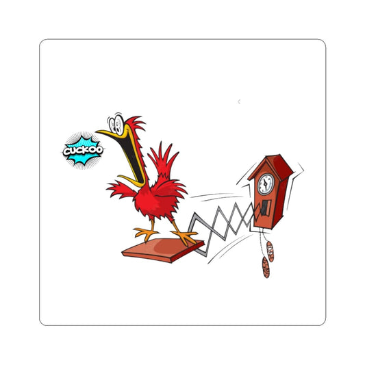Cuckoo Bird Kiss-Cut Stickers - Fun Laptop Decal, Quirky Home Decor, Kids Room Accent, Vintage Style Sticker, Retro Gift