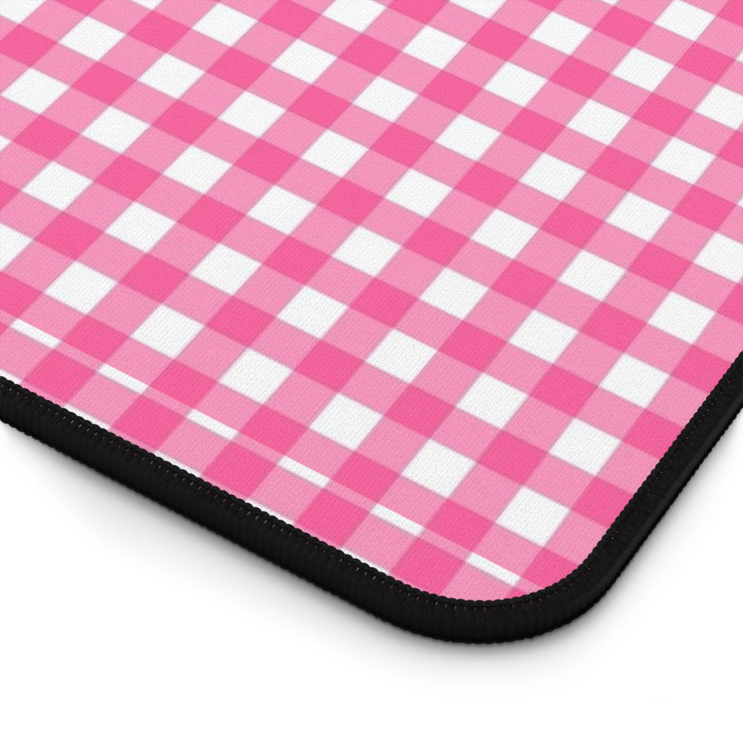 Pink Gingham Desk Mat - Cozy Office Decor, Workspace Accessory, Gift for Coworkers, Farmhouse Style, Table Cover