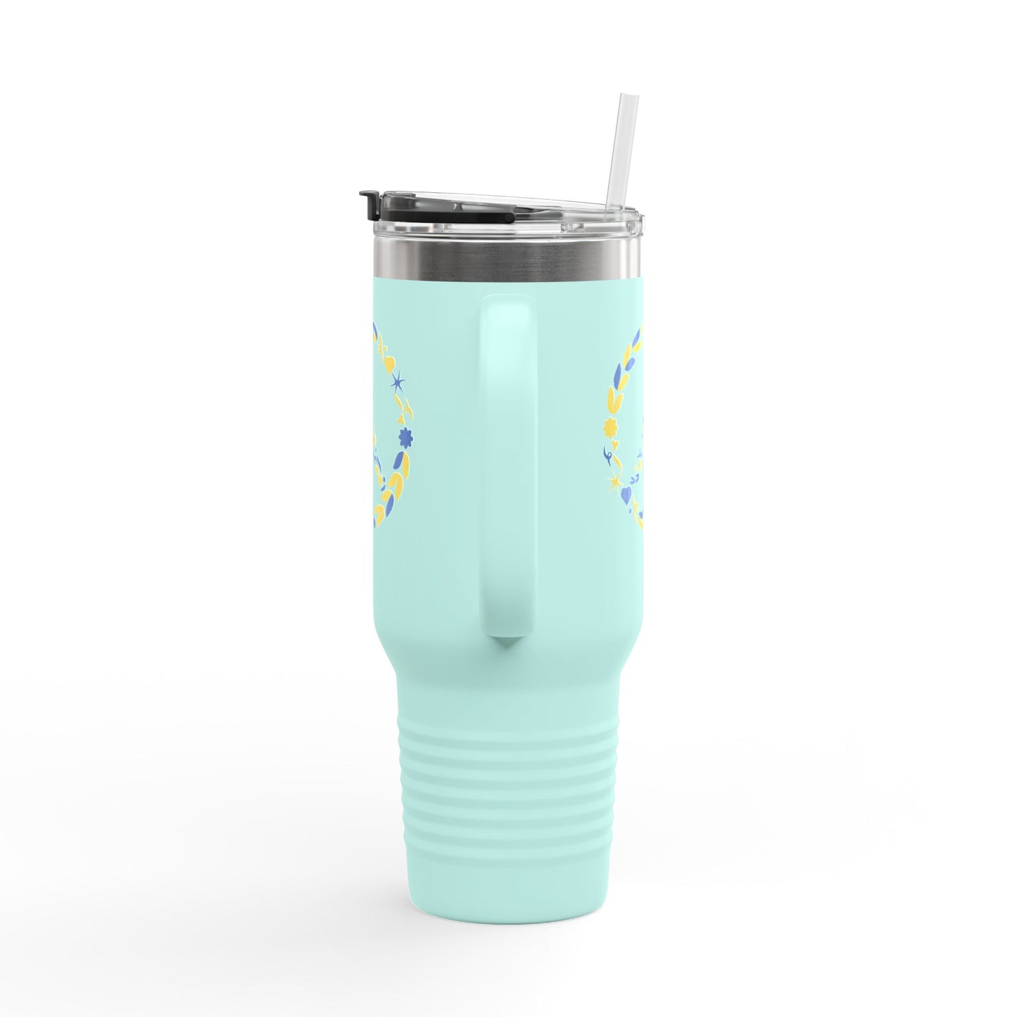Peaceful Floral Insulated Travel Mug, 40oz | Eco-Friendly Cup for Travel, Outdoor Adventures, Gifts, Coffee Enthusiasts