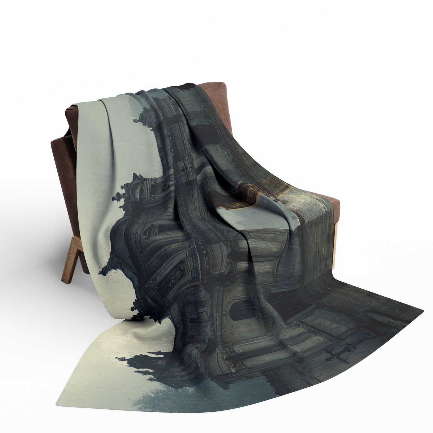 Cozy Arctic Fleece Blanket with Artistic Architecture Design, Soft Throw Blanket, Home Decor, Gift for Art Lovers, Warm Bedding