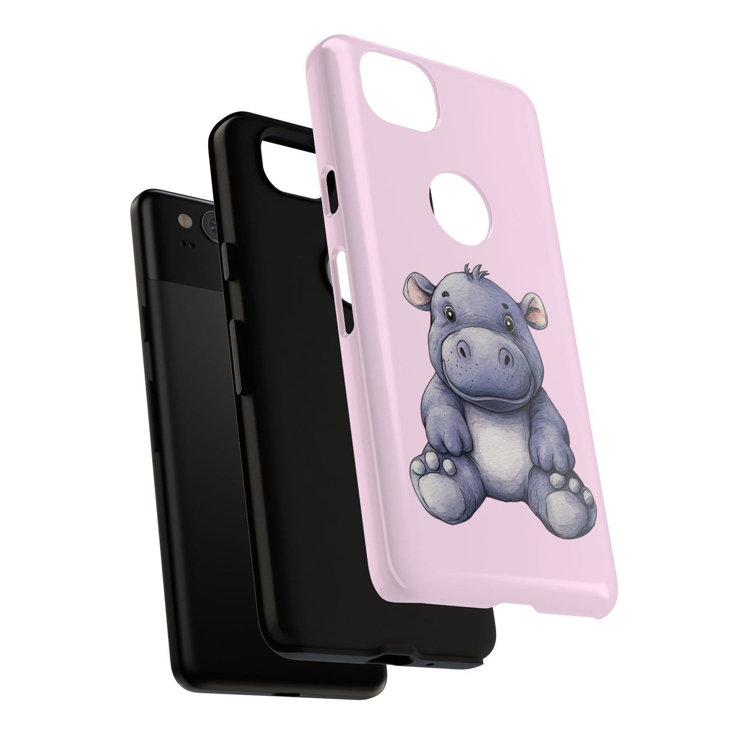Cute Hippo Phone Case - Tough Cases, Animal Phone Cover, Kawaii Accessories, Gifts for Kids, Unique Tech Gear
