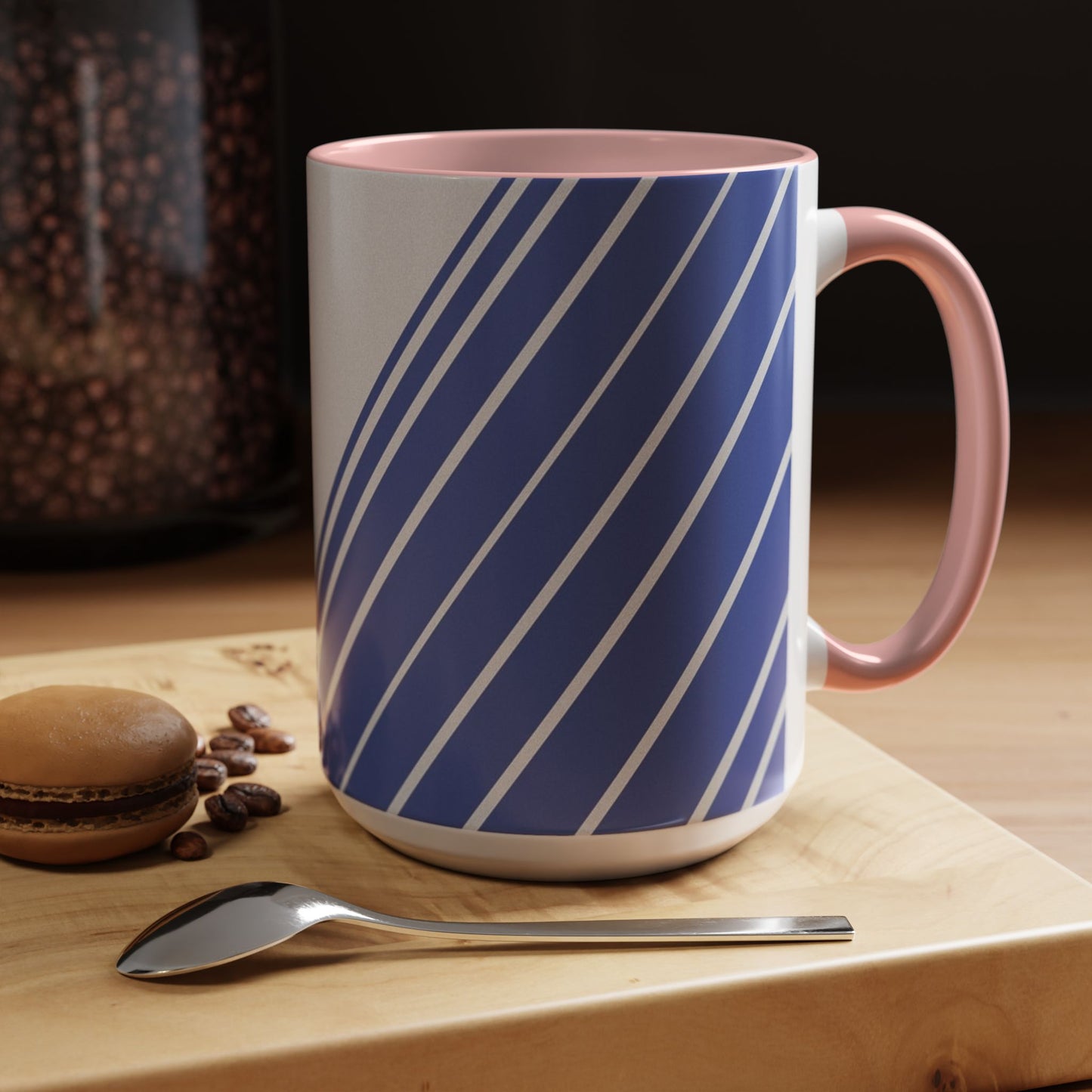 Elegant Stripe Accent Coffee Mug - Perfect for Gifts, Home Decor, Office, Birthdays, and Tea Lovers