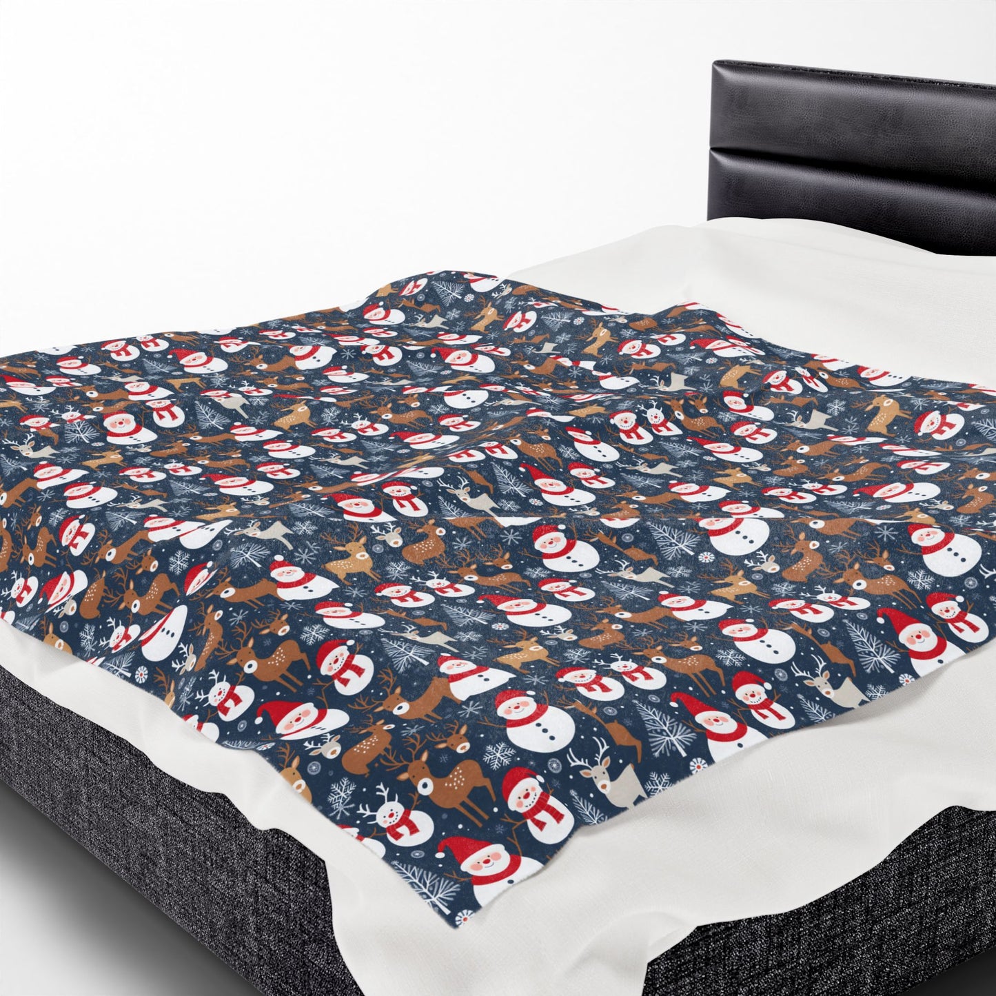 Holiday Snowman Plush Blanket — Cozy Velveteen Throw for Christmas