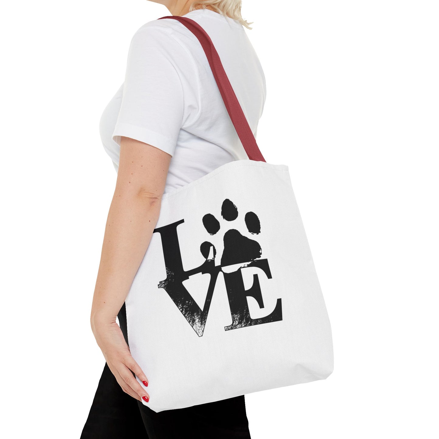 Love Paw Print Tote Bag, Pet Lover's Gift, Eco-Friendly Shopping Bag, Animal Rescue Fundraiser, Personalized Pet Tote