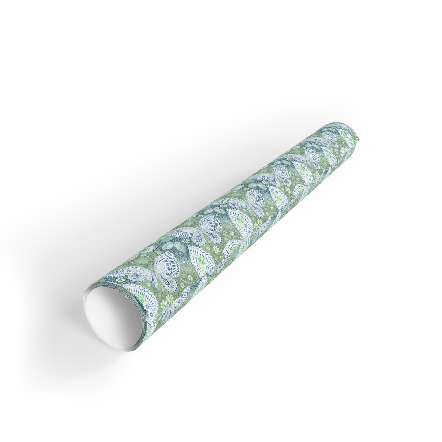 Whimsical Floral Gift Wrapping Paper Roll, Eco-Friendly Wrap, Birthday, Holiday Gifts, Party Supplies, Decorative Wrap, Green Floral Design
