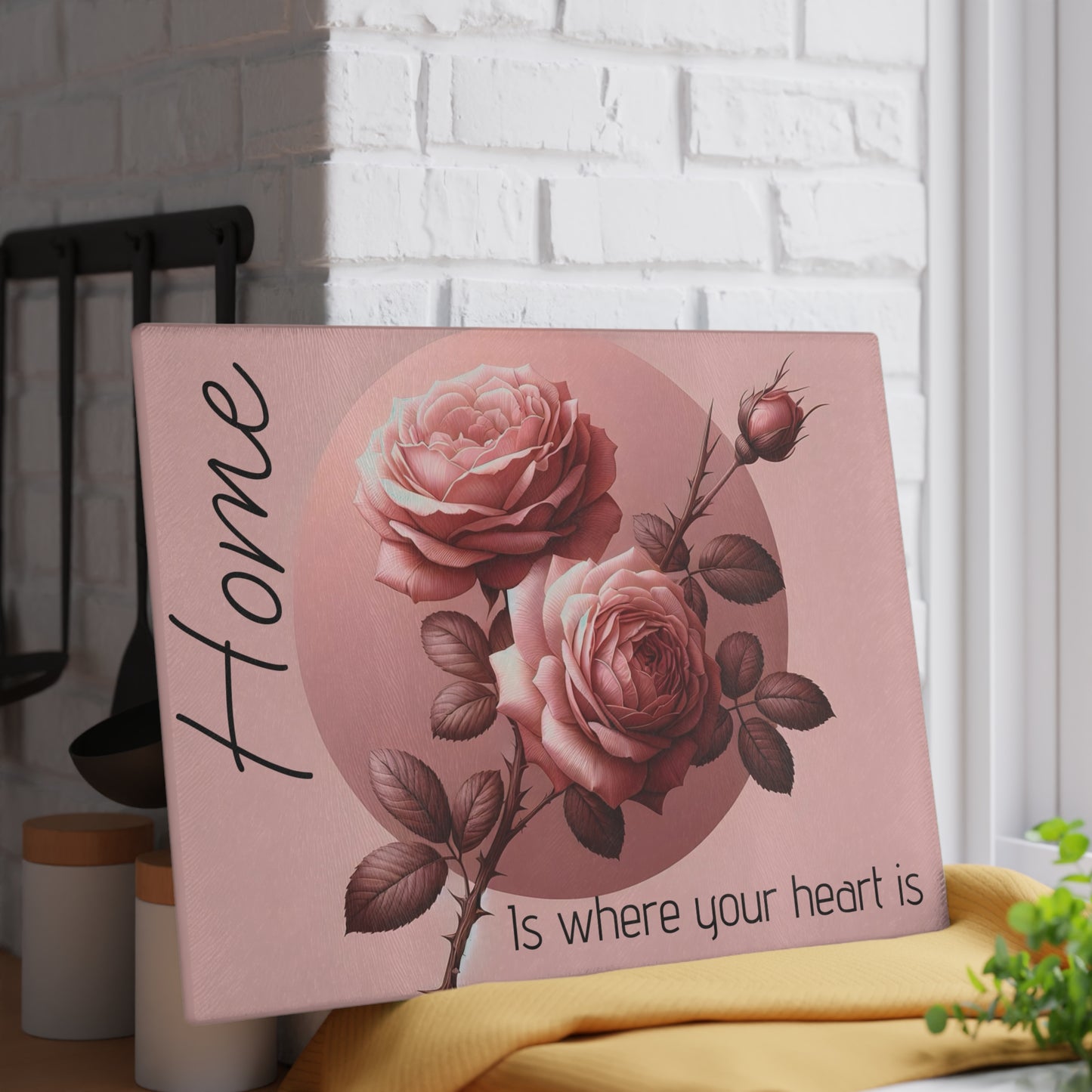 Elegant Floral Glass Cutting Board - Perfect for Home Decor, Kitchen Gifts, Housewarming, Weddings, and Family Gatherings