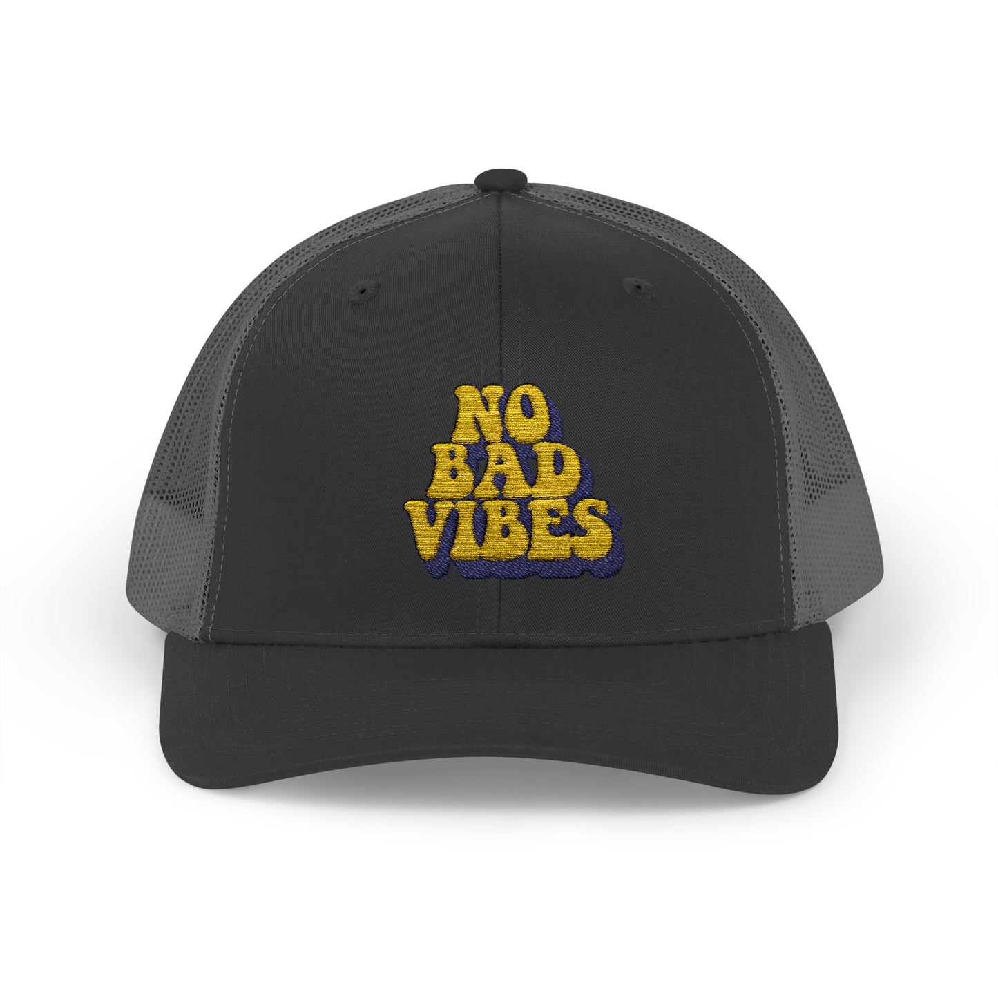 No Bad Vibes Snapback Trucker Cap | Casual Summer Hat, Gift for Her, Trendy Accessory, Outdoor Fun, Festival Wear