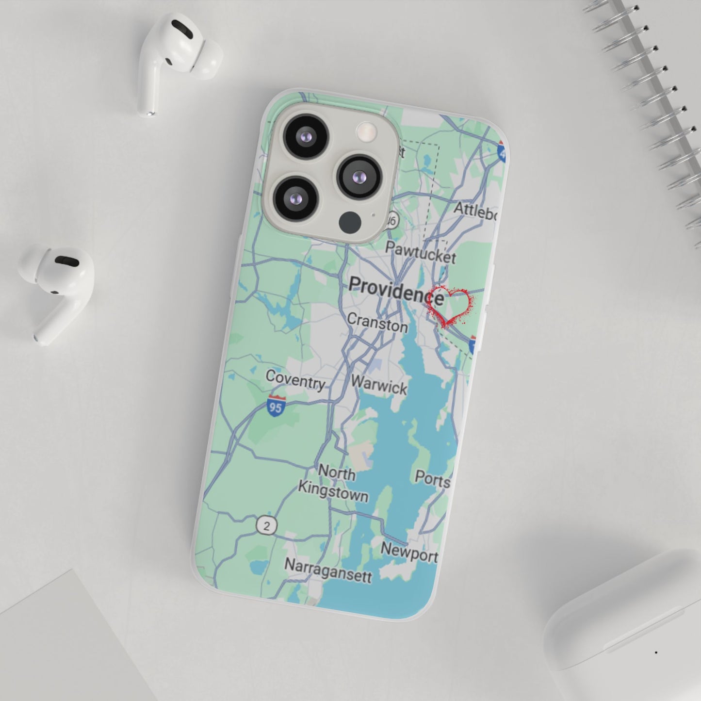 Providence Heart Map Phone Case - Custom Flexible Smartphone Protector, Gift for Her, Map Lover's Accessory, Personalized Case, Travel [...]