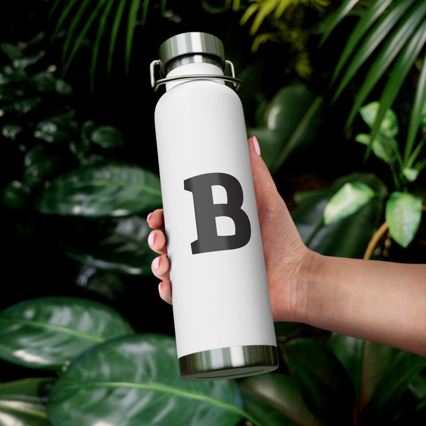 Personalized Copper Insulated Water Bottle, 22oz - "B" Custom Monogram, Travel Mug, Fitness Bottle, Hydration Gift, Eco-Friendly