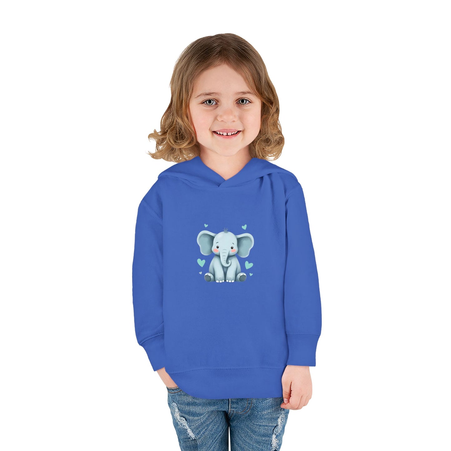 Adorable Elephant Toddler Fleece Hoodie, Kids Pullover, Baby Shower Gift, Birthday Present, Cute Animal Apparel, Cozy Toddler Wear