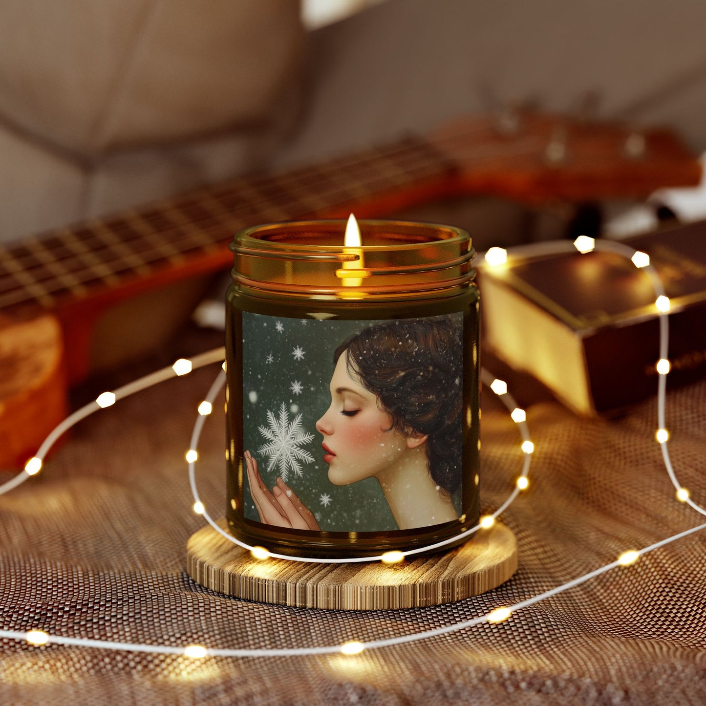 Coconut Apricot Scented Candle, Limited Edition Winter Candle, Decorative Home Fragrance, Gift for Her, Cozy Holiday Decor