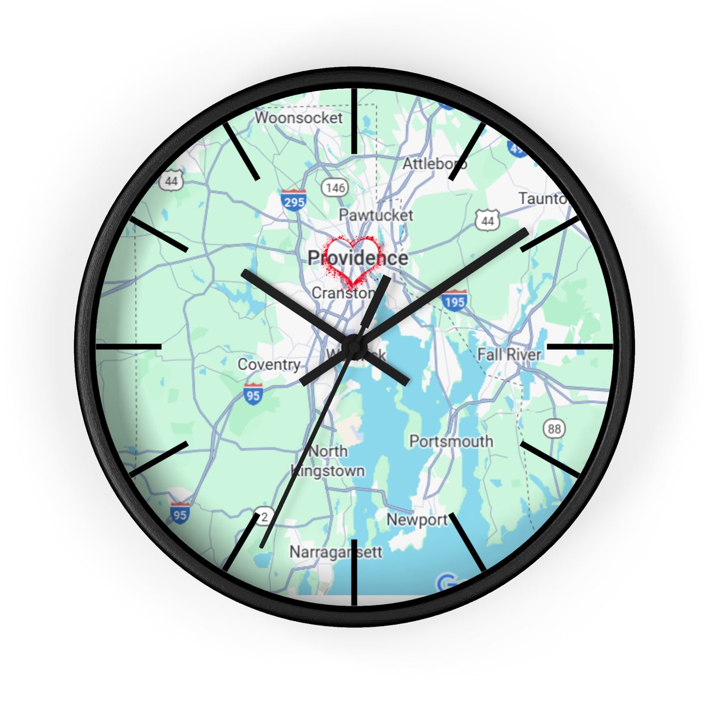 Personalized Providence Map Wall Clock | Unique Home Decor, Gift for New Home, Custom Location Clock, Modern Wall Art, Housewarming Gift