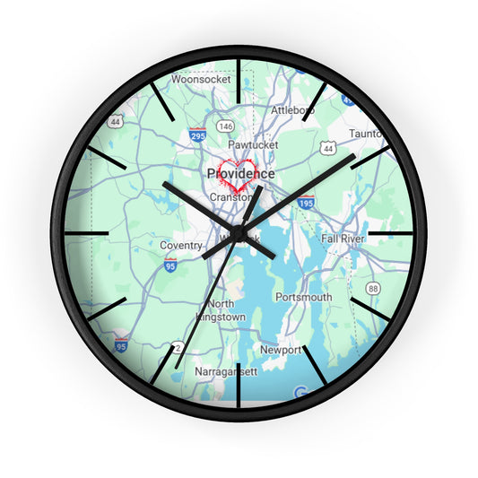 Personalized Providence Map Wall Clock | Unique Home Decor, Gift for New Home, Custom Location Clock, Modern Wall Art, Housewarming Gift