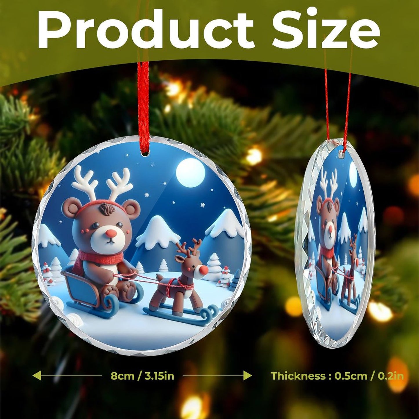 Glass Circular Ornament Pendant