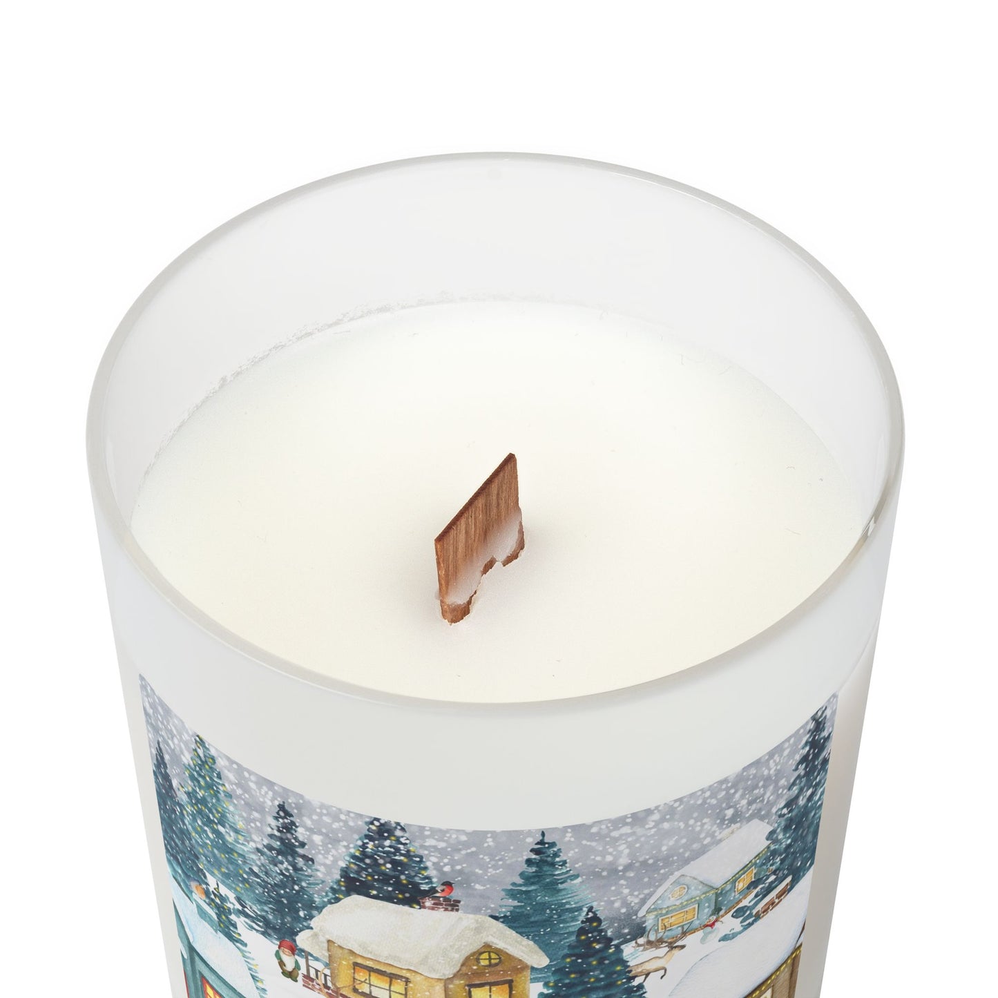 Cozy Winter Candle, Holiday Candle, Rustic Home Decor, Gift for Her, Winter Wonderland Decor, Candle for Christmas, Frosted Glass Candle