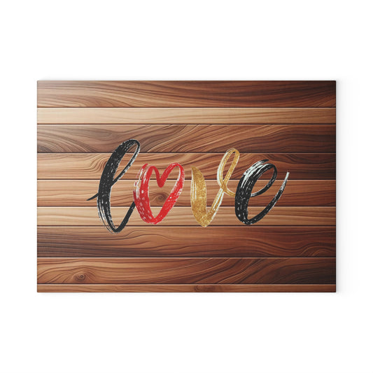 Love-Inspired Glass Cutting Board, Kitchen Decor, Wedding Gift, Anniversary Present, Home Chef Accessory, Heartwarming Gift