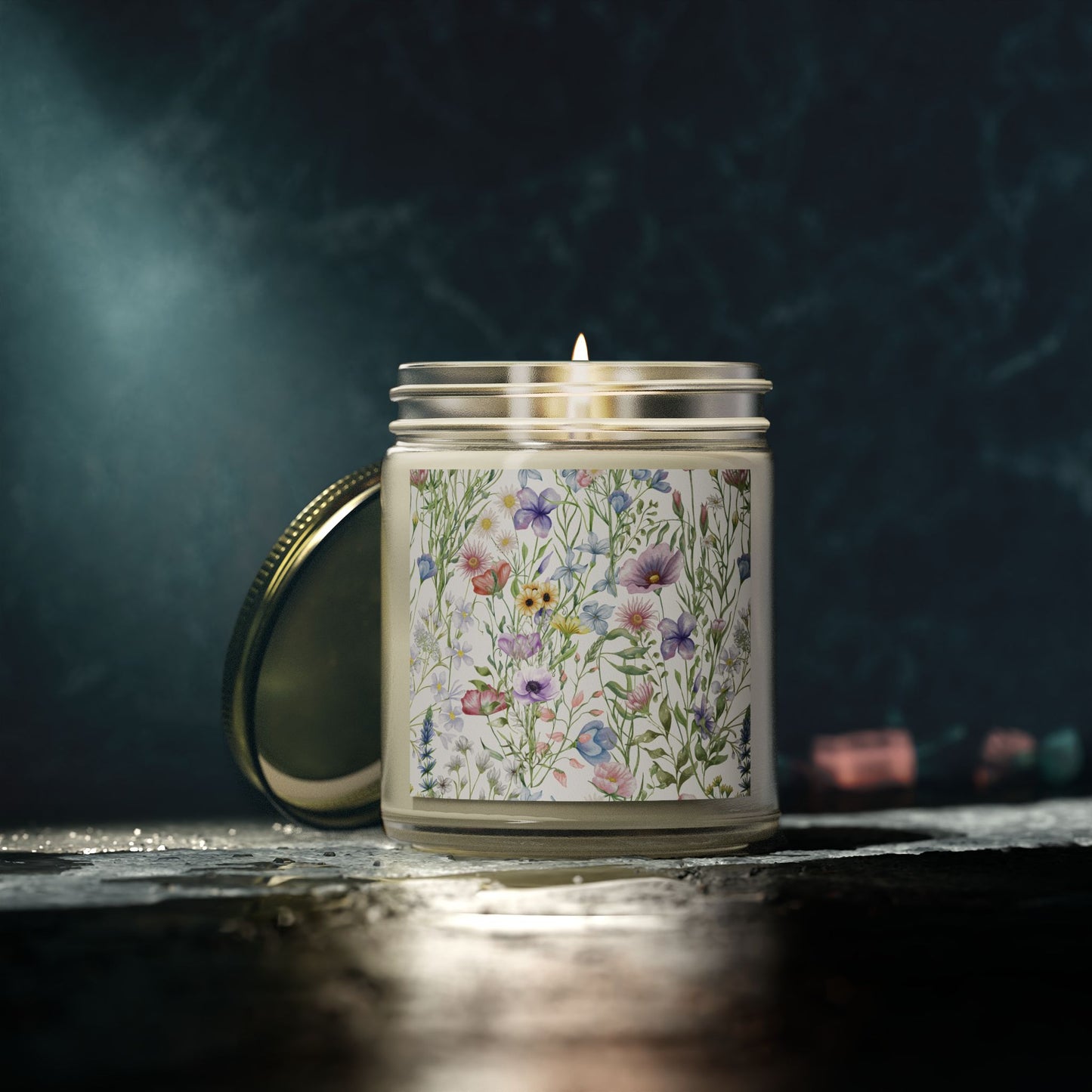 Scented Candles, Coconut Apricot Wax (4oz, 9oz) - Wildflowers