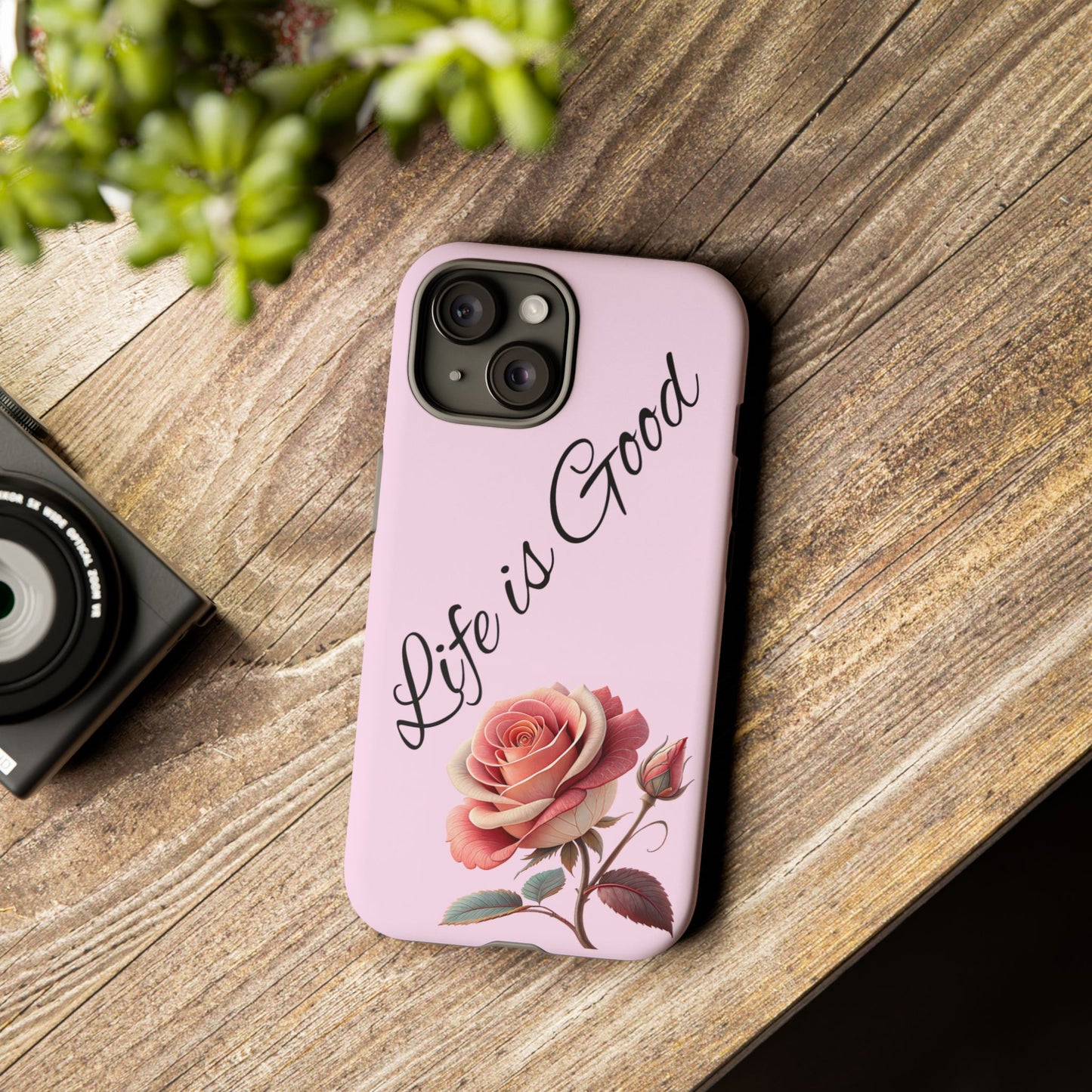 Roses & Positivity Phone Case - Floral Design, Life is Good, Tough Cases for Everyday Wear, Gift for Friends, Mother's Day, Spring [...]