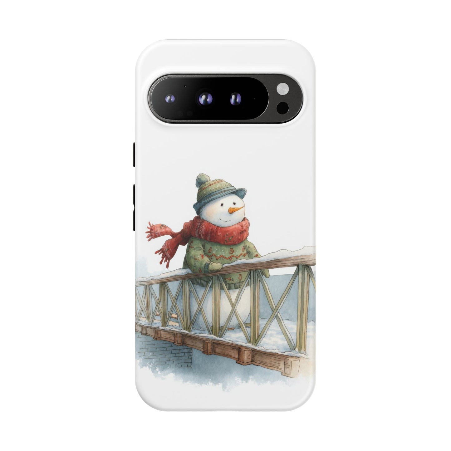 Snowman Phone Case – Winter Holiday Gift, Cute Snowman Design, Winter Accessories, Protective Phone Case, Unique Christmas Present