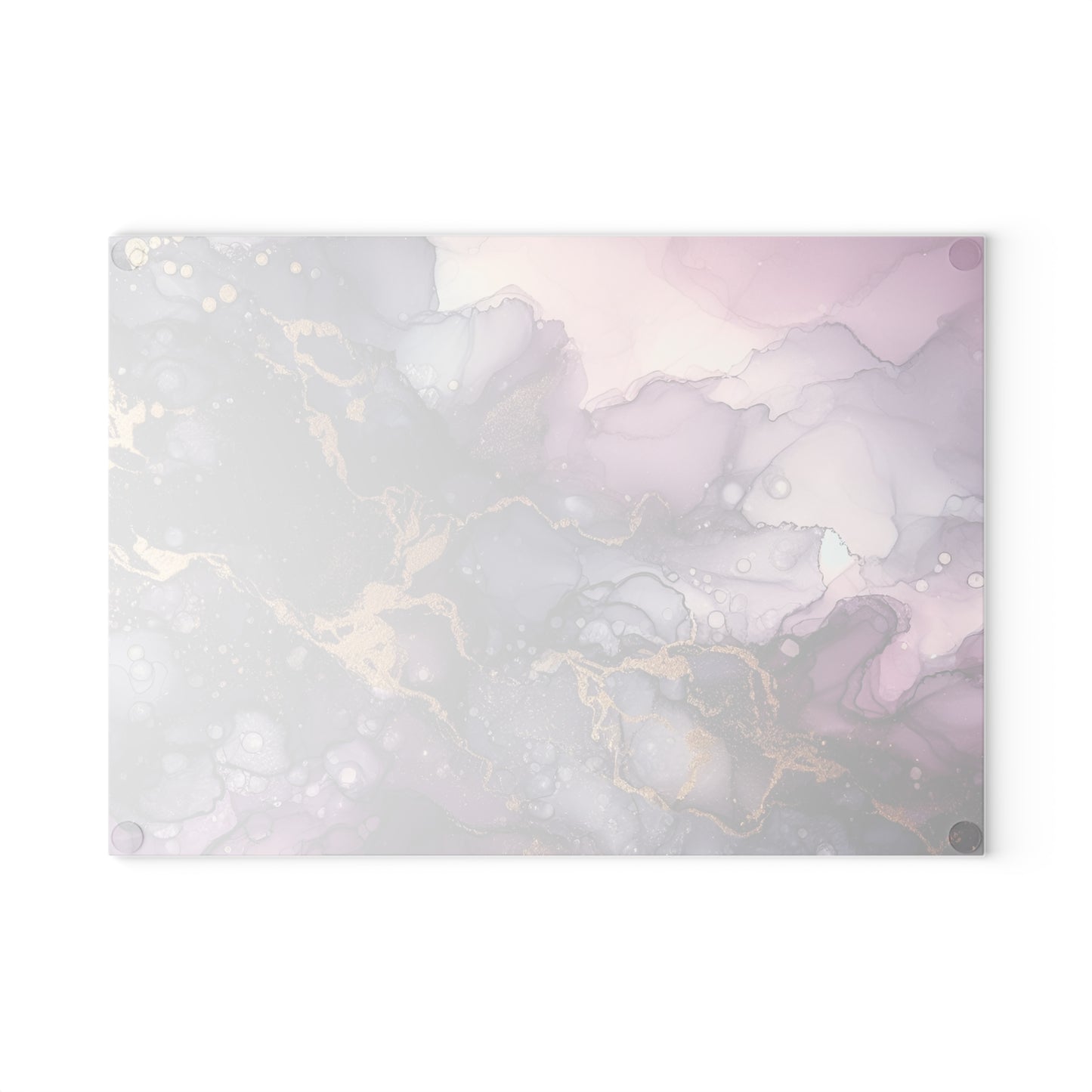 Purple Marble Glass Cutting Board – Abstract Gold Vein Kitchen Board