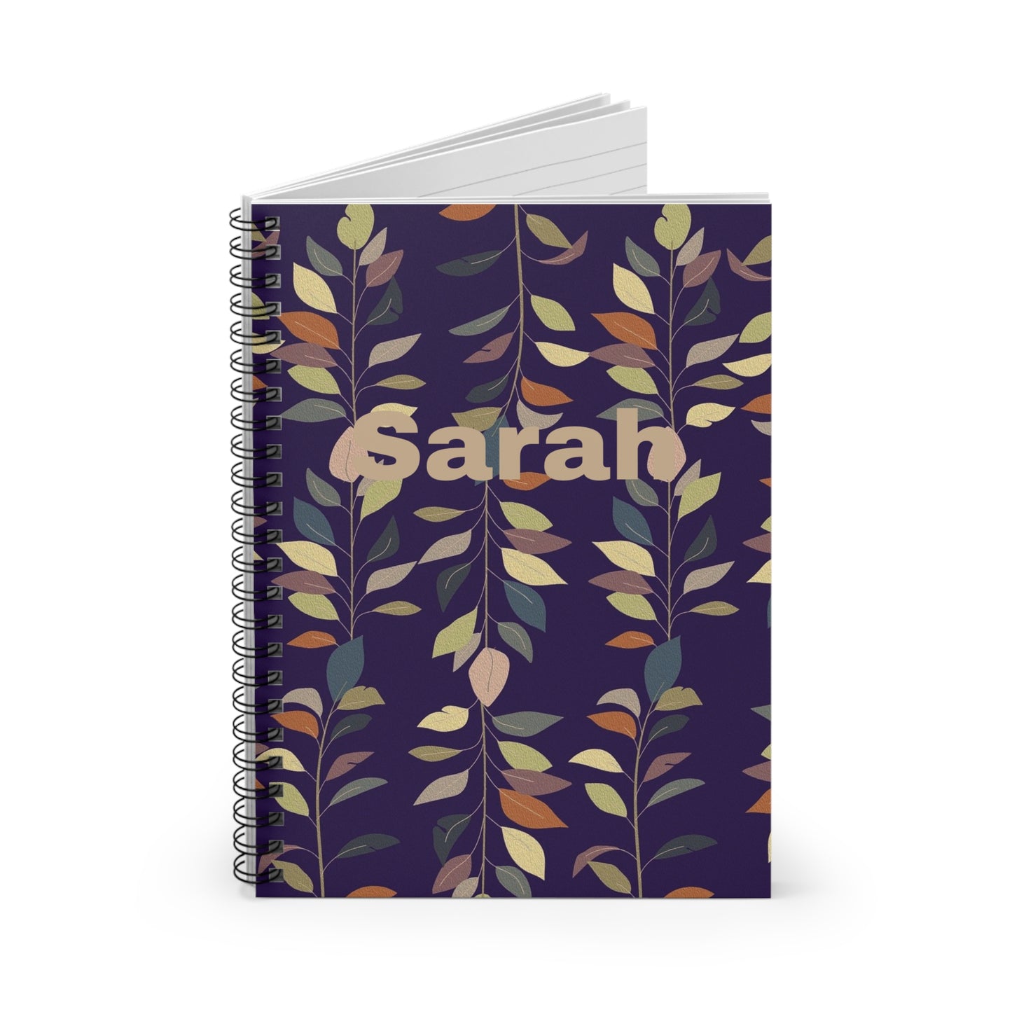 Custom Floral Spiral Notebook for Sarah - Personalized Journal, Stationery Gift, School Supplies, Writing Pad, Planner