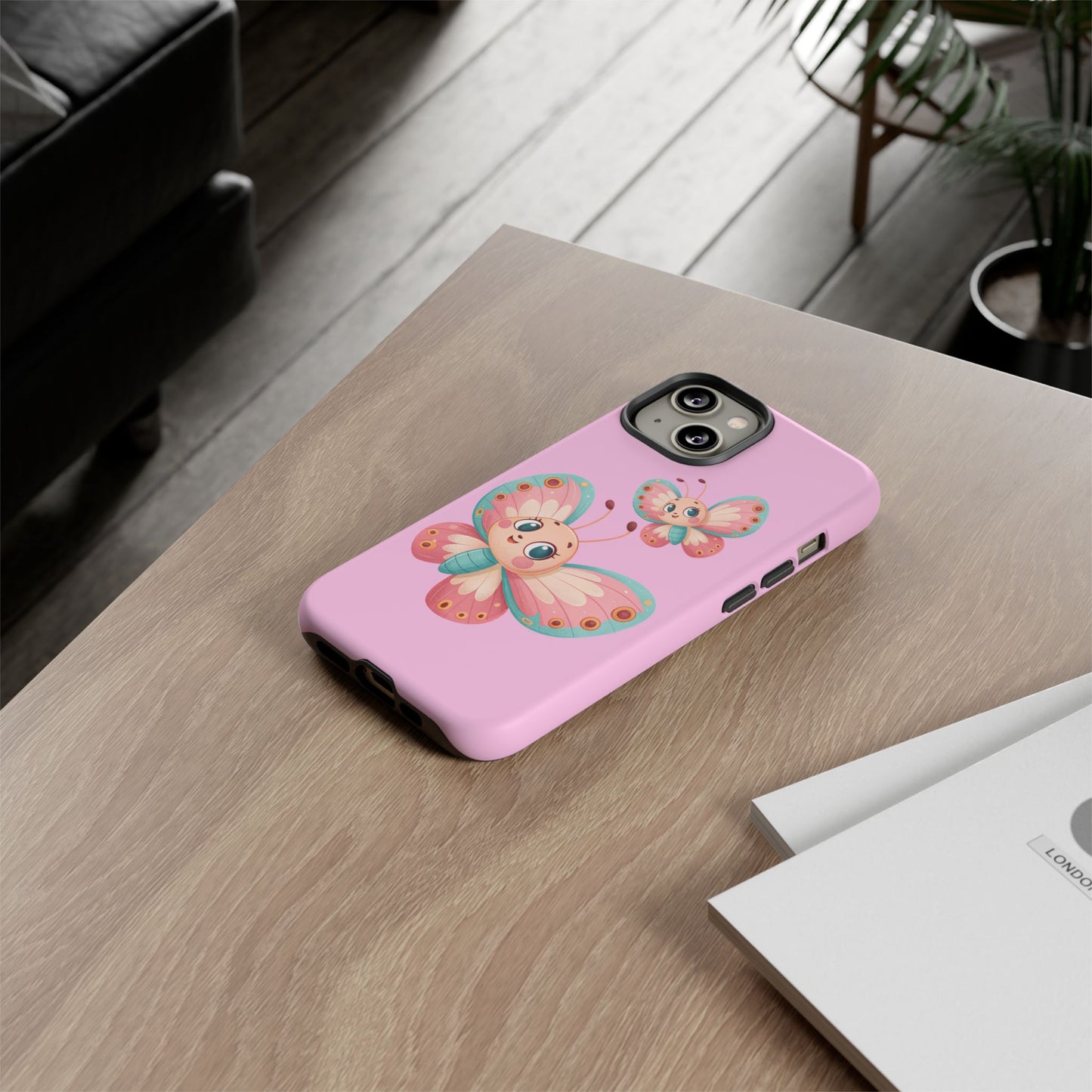 Cute Butterfly Phone Case, Tough Phone Cover, Girly Phone Accessory, Unique Gift for Her, Kids Phone Case, Floral Design Case