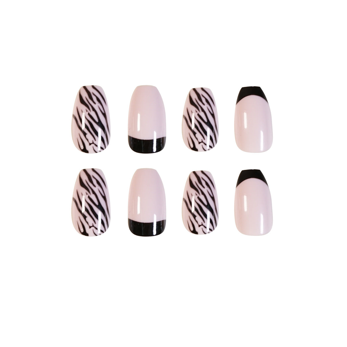 Anti-French Stripes Gray Pink Purple Wear Nail Art Fake Nail Nail Art Patch Nail Patch Removable Nail Art 365nails – Image 5