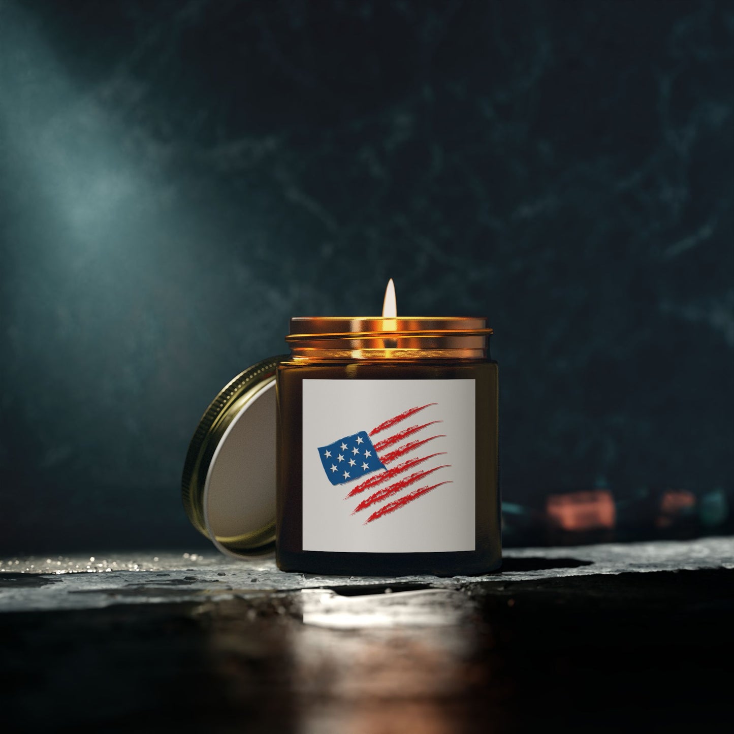 Patriotic Scented Candle, American Flag Decor, Home Fragrance Gift, July 4th Candle, Cozy Atmosphere, Relaxing Decor, USA Themes