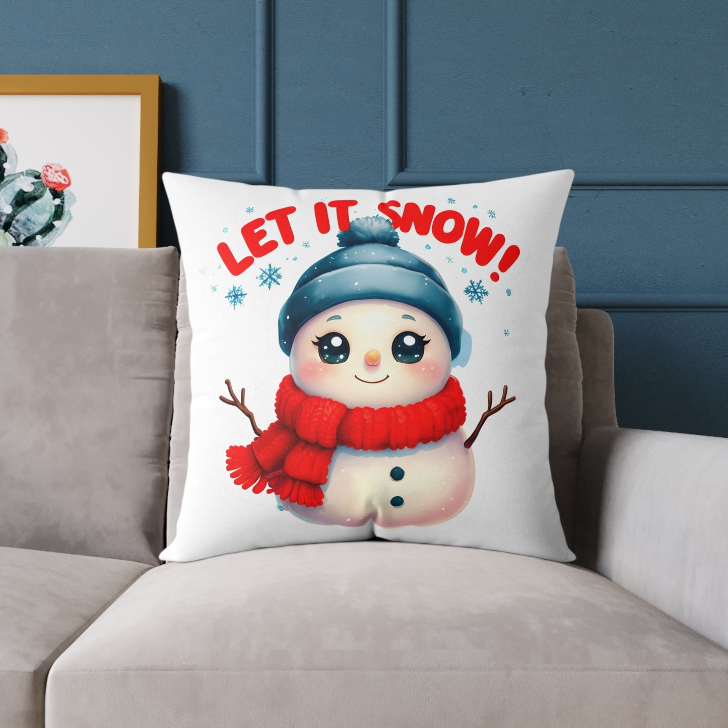 Let It Snow Snowman Pillow