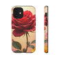 Floral Phone Case with Red Rose Design, Tough Phone Cover, Flower Print, Gift for Her, Stylish Accessory, Floral Aesthetic