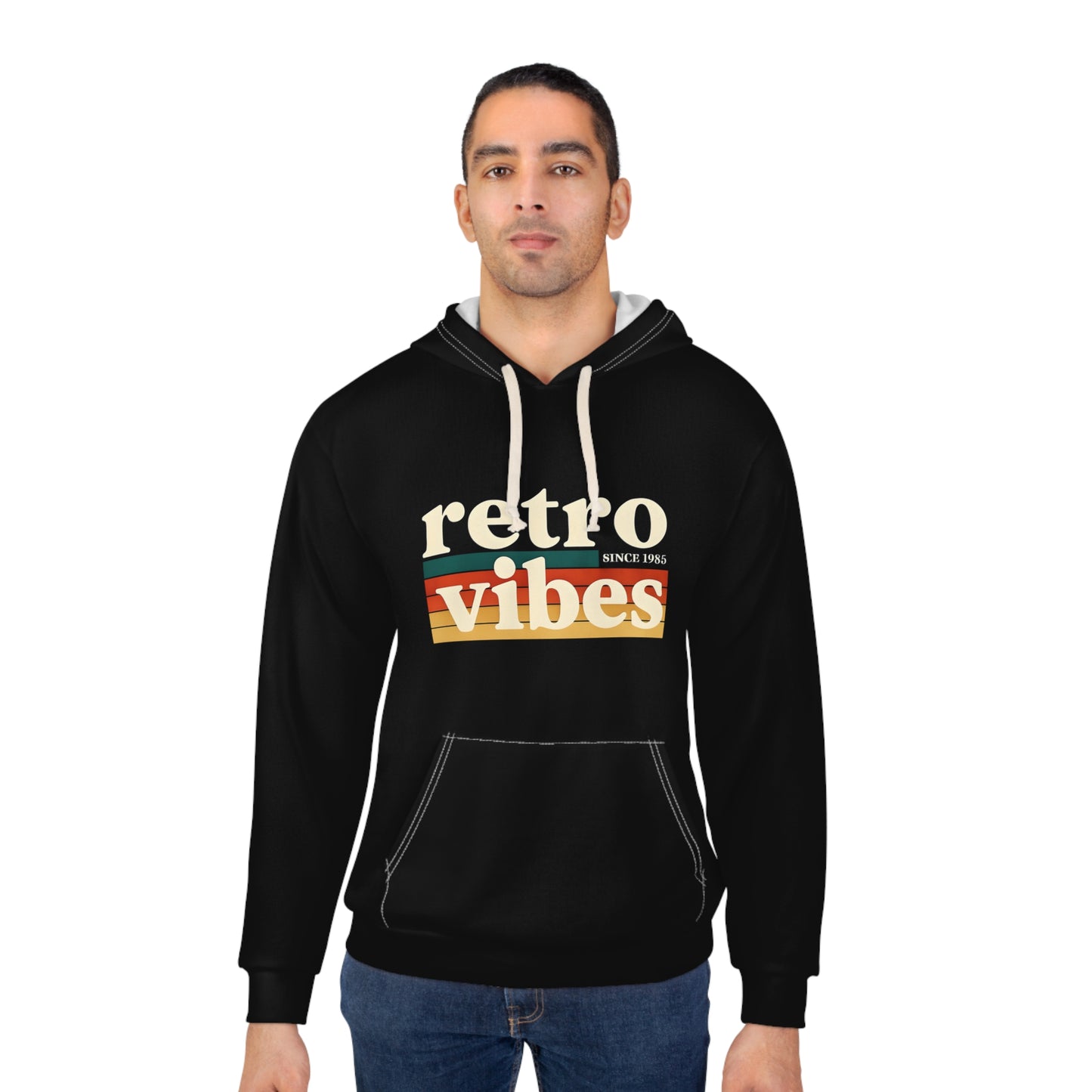 Retro Vibes Unisex Pullover Hoodie, Cozy Sweatshirt, Casual Style, Gift for Friends, Perfect for Fall & Winter