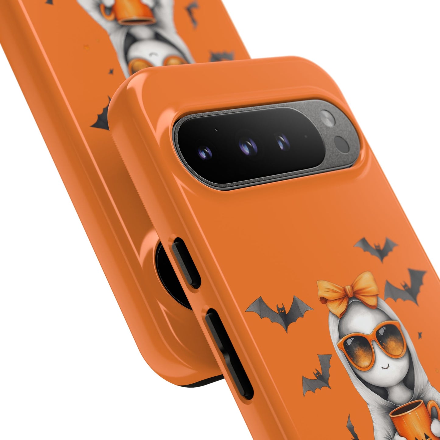 Halloween Ghost Phone Case, Cute Cat Ghost Case, Autumn Phone Cover, Spooky Season Gift, Trick or Treat Case