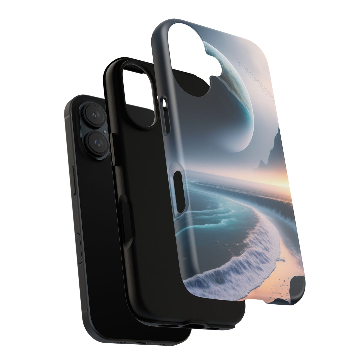 Galaxy Ocean Phone Case — Surreal Planet Beach Tough Case