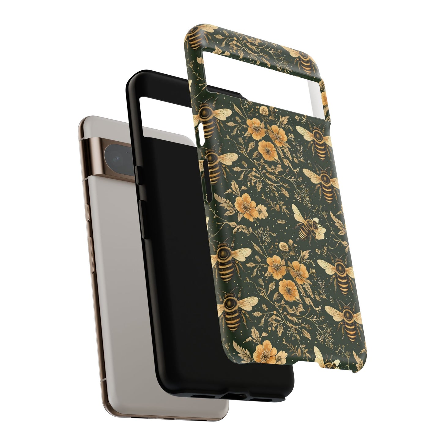 Nature-Inspired Phone Case, Tough Cases for Nature Lovers, Floral Bee Design, Eco-Friendly Gift, Summer Vibes, Trendy Phone Accessory,